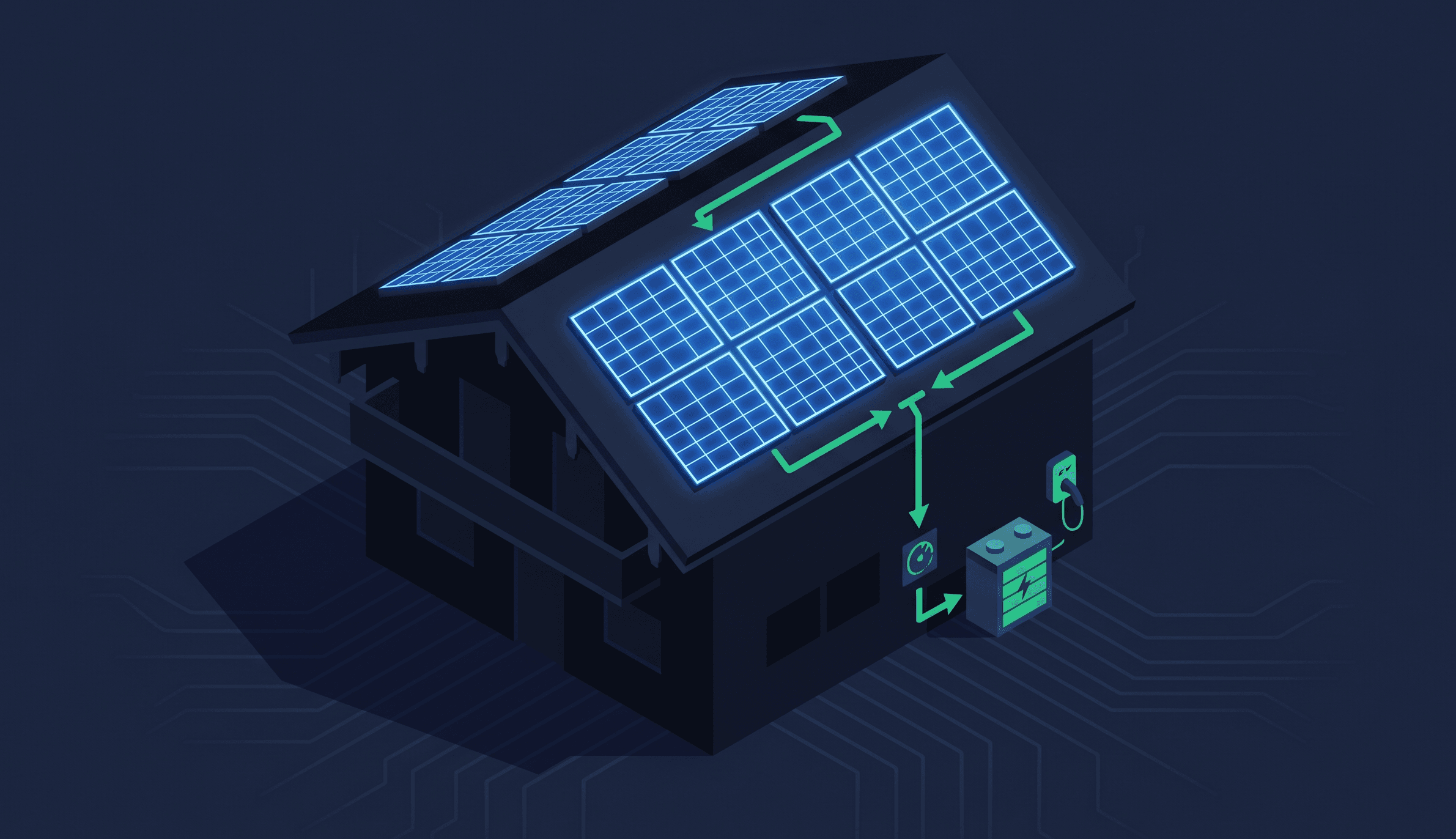 Photovoltaikanlage auf Ziegeldach eines Einfamilienhauses im Raum Rosenheim